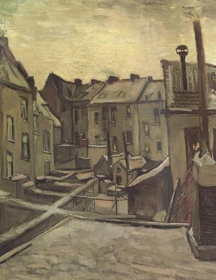 Vincent Van Gogh Backyards of Old Houses in Antwerp in the Snow (nn04) oil painting picture